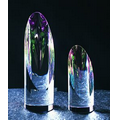 3 3/8" Rainbow Slant Cylinder Optical Crystal Award